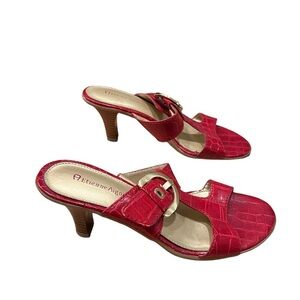 ETIENNE AIGNER Red Croc Sandals 6.5 Vintage Y2K​​​​​​